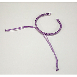 Pourpre Moyen Cordon tressé en nylon pour la fabrication de bracelets de bricolage, support violet, 145~155x5x2mm, Trou: 2~4mm