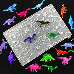 White Dinosaur DIY Silicone Molds, Resin Casting Molds, For UV Resin, Epoxy Resin Jewelry Making, White, 285x188x6.5mm