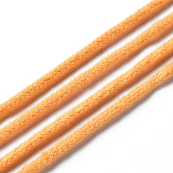 Orange Cotton String Threads, Macrame Cord, Decorative String Threads, for DIY Crafts, Gift Wrapping and Jewelry Making, Orange, 3mm, about 54.68 yards(50m)/roll