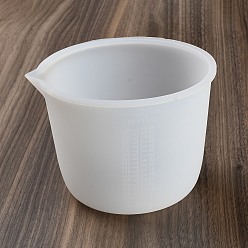 White Silicone Epoxy Resin Mixing Measuring Cups, For UV Resin, Epoxy Resin Jewelry Making, Column, White, 165x150x115mm, Inner Diameter: 135x155mm, Capacity: 1000ml(33.82fl. oz)
