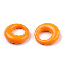 Naranja Colgantes de acrílico opacos, anillo, naranja, 25x7.5 mm, agujero: 12.5 mm, Sobre 260 unidades / 500 g