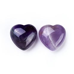 Amethyst Natural Amethyst Heart Love Stone, Pocket Palm Stone for Reiki Balancing, 25x24~26x13~15mm