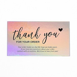 Colorido Tarjeta de agradecimiento láser, para la decoración del día de acción de gracias, Rectángulo, colorido, 50x90x0.4 mm, 50 unidades / bolsa
