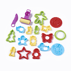 Случайный Цвет Пластиковые пластилиновые инструменты, глиняные тесторезки, пресс-формы, инструменты моделирования, лепка из глины игрушки для детей, случайный один цвет или случайный смешанный цвет, 18 шт / комплект