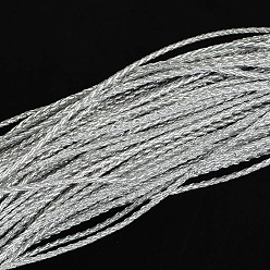 Гейнсборо Плетеные имитация кожаные шнуры, круглая фурнитура для браслета, светло-серые, 3x3 мм, около 103.89 ярдов (95 м) / пачка