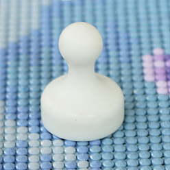 White Diamond Painting Magnet Cover Holders, Resin Locator, Positioning Tools, Chess Shape, White, 25x20mm
