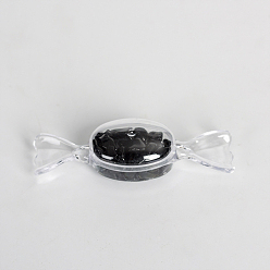 Obsidienne Décorations d'affichage de bonbons à puce d'obsidienne naturelle, ornements en pierre d'énergie reiki, 25x82x23mm
