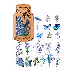 Озёрно--синий 60 шт. 20 стили декоративные наклейки с цветами и бабочками для домашних животных, для скрапбукинга, дневник путешествий, Плут синий, упаковка: 140x75мм, 3 шт / стиль