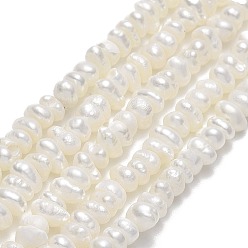 Linen Natural Cultured Freshwater Pearl Beads Strands, Keshi Pearl Beads, Nuggets, Linen, 2~2.5x3.5~6x3.5~4mm, Hole: 0.6mm, about 138~142pcs/strand, 13.78~13.86''(35~35.2cm)