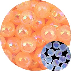 Marron Sablonneux Perle acrylique lumineuse, ronde, Sandy Brown, 12mm, 5 pcs /sachet 