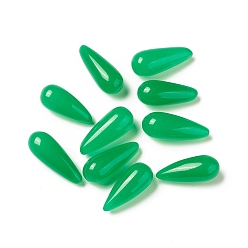 Verde Cuentas puntiagudas de jade natural de Malasia, teñido, ningún agujero, lágrima, verde, 19~20.5x8~8.5 mm