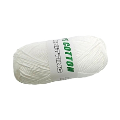 White 9-Ply Combed Cotton Yarn, for Weaving, Knitting & Crochet, White, 1~1.5mm, 100g/skein, 2 skeins/box