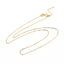 Oro 925 collares con cuentas de plata esterlina, collar de cadenas de cable para mujer, dorado, 17.72 pulgada (45 cm)