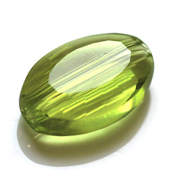 Vert Jaune Imitations de perles de cristal autrichien, grade de aaa, facette, ovale, vert jaune, 13x10x5mm, Trou: 0.9~1mm