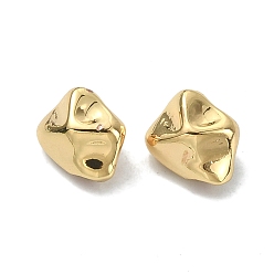 Real 18K Gold Plated Rack Plating Brass Spacer Beads, Nuggets, Real 18K Gold Plated, 6.5x6.5x4.5mm, Hole: 1.5mm