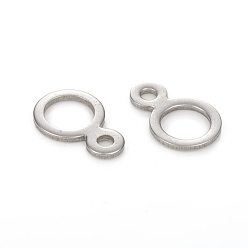 Couleur Acier Inoxydable 304 anneaux de suspension en acier inoxydable, anneau, couleur inox, 14x9.5x1mm, trou: 2 mm, diamètre intérieur: 6.5 mm