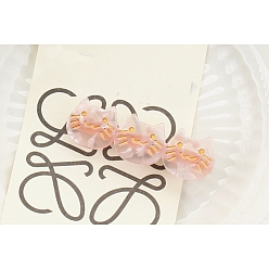 Misty Rose Cellulose Acetate Alligator Hair Clips, Hair Accessories for Girls Women, Cat, Misty Rose, 20x65mm