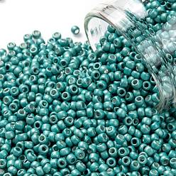 (569F) Turquoise Galvanized Matte TOHO Round Seed Beads, Japanese Seed Beads, Frosted, (569F) Turquoise Galvanized Matte, 11/0, 2.2mm, Hole: 0.8mm, about 5555pcs/50g