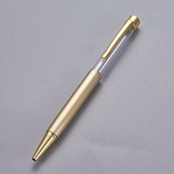 Gold Creative Empty Tube Ballpoint Pens, with Black Ink Pen Refill Inside, for DIY Glitter Epoxy Resin Crystal Ballpoint Pen Herbarium Pen Making, Golden, Gold, 140x10mm