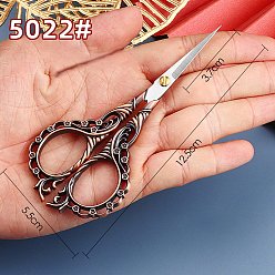 Red Copper & Stainless steel Color Stainless Steel Scissors, Embroidery Scissors, Sewing Scissors, with Zinc Alloy Handle, Red Copper & Stainless steel Color, 112x45mm