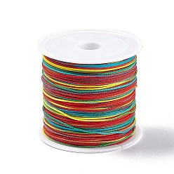 Красный 50сегментный окрашенный нейлоновый китайский шнур для вязания узлов, для изготовления ювелирных изделий DIY, красные, 0.8 мм, около 54.68 ярдов (50 м) / рулон