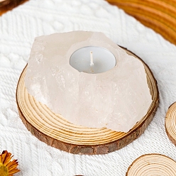 Cristal de Quartz Bougeoirs en cristal de quartz naturel, chandelier en pierre d'énergie reiki, 9~10 cm