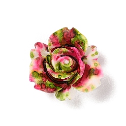 Темно-Розовый Непрозрачные шарики cmолы, цветок, темно-розовыми, 15x15x7.5 мм, отверстие : 1.4 мм