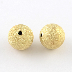 Golden Brass Textured Beads, Cadmium Free & Lead Free, Round, Golden, 6mm, Hole: 1mm