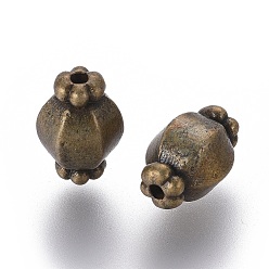 Bronze Antique  Perles de séparateur de style tibétain , couleur de bronze antique, perles d'alliage de zinc, sans plomb et sans cadmium, 7 mm de diamètre, Longueur 10mm, Trou: 1mm
