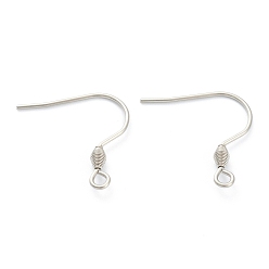 Stainless Steel Color 316 Surgical Stainless Steel Earring Hooks, Ear Wire, with Horizontal Loop, Stainless Steel Color, 21mm, Hole: 2mm, 20 Gauge, Pin: 0.8mm