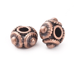 Red Copper Tibetan Red Copper Metal Beads, Lead Free & Cadmium Free, Rondelle, 8x5mm, Hole: 2mm