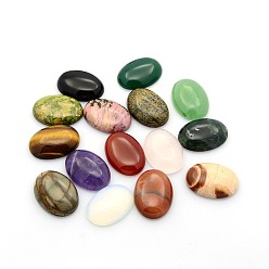 Смешанные камни Кабошоны из камня, овальные, , 25x18x5~7 мм
