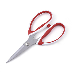 Красный Ножницы из нержавеющей стали, швейные ножницы, кухонные ножницы, с пластиковой ручкой, красные, 195x105x14 мм
