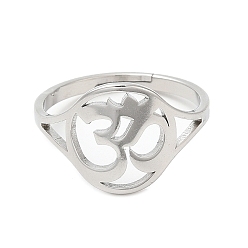 Color de Acero Inoxidable 304 anillo ajustable de yoga de acero inoxidable para mujer, color acero inoxidable, diámetro interior: 16.4 mm