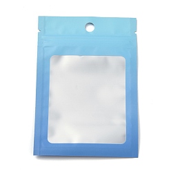 Синий Пластиковая сумка с замком на молнии, сумки для хранения градиентного цвета, мешок с самоуплотнением, верхнего уплотнения, с окном и вешалкой, прямоугольные, синие, 12x8x0.25 см, односторонняя толщина: 3.1 мил(0.08мм), 95~100 шт / пакет