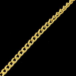 Oro Cadenas del encintado de hierro sin soldar, con carrete, dorado, 2.5x1.6x0.45 mm, aproximadamente 328.08 pies (100 m) / rollo
