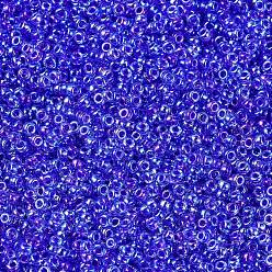 (RR353) Cobalt Lined Sapphire AB MIYUKI Round Rocailles Beads, Japanese Seed Beads, (RR353) Cobalt Lined Sapphire AB, 11/0, 2x1.3mm, Hole: 0.8mm, about 1100pcs/bottle, 10g/bottle