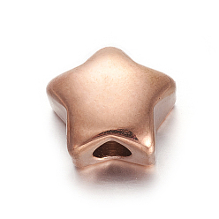Rose Gold 304 Stainless Steel Beads, Star, Rose Gold, 11.5x11.5x5.8mm, Hole: 3mm