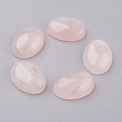 Cuarzo Rosa Cabujones de cuarzo rosa natural con espalda plana, oval, 30x22x7~8 mm