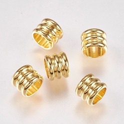 Golden 201 Stainless Steel Beads, Column, Golden, 7x5.8~6.5mm, Hole: 5mm