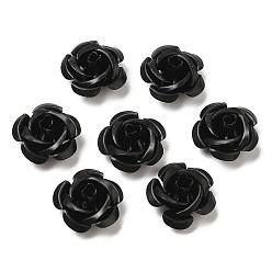 Noir Perles en aluminium, oxydation, rose, noir, 15x15x9mm, Trou: 1.4mm