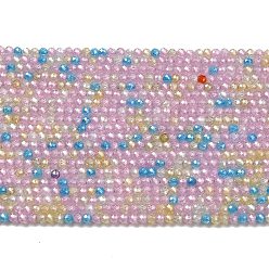 (52) Непрозрачная лаванда Бусины из кубического циркония, граненые, шайба, разноцветные, 2 мм, отверстие : 0.6 мм, около 187 шт / нитка, 14.76 дюйм (37.5 см)