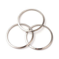 Color de Acero Inoxidable 201 de acero inoxidable que une los anillos, anillo, color acero inoxidable, 20x0.5 mm, diámetro interior: 17.5~18 mm