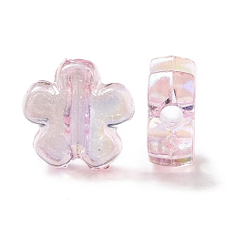 Rose Brumeux Perles acryliques transparentes, couleur claire ab, fleur, rose brumeuse, 10x10x4mm, Trou: 1.8mm, environ1905 pcs / 500 g