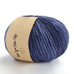 Azul de Medianoche 54% algodón y 21% fibra acrílica y 20% lana y 5% hilos gruesos de color degradado de alpaca, para tejer, tejido y crochet, azul medianoche, 3 mm, aproximadamente 76.55 yardas (70 m) / madeja