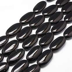 Black Onyx Natural Black Onyx Beads Strands, Grade A, Dyed & Heated, Oval, 40x20x10mm, Hole: 2mm, about 10pcs/strand, 15.16 inch~15.35 inch