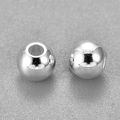 Серебро 304 из нержавеющей стали бусы, рондель, серебряные, 5x4 мм, отверстие : 2 мм