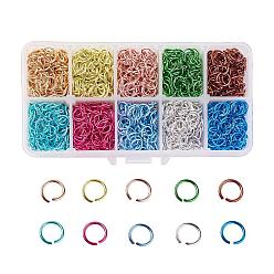 Mixed Color Aluminum Wire Open Jump Rings, Mixed Color, 20 Gauge, 6x0.8mm, about 5050pcs/box