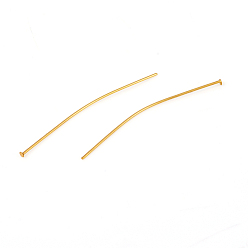 Golden 304 Stainless Steel Flat Head Pins, Golden, 40x0.6mm, Head: 1.4mm