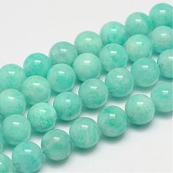 Amazonite Natural Amazonite Bead Strands, Round, 10mm, Hole: 0.8~1mm, about 40pcs/strand, 15.7 inch